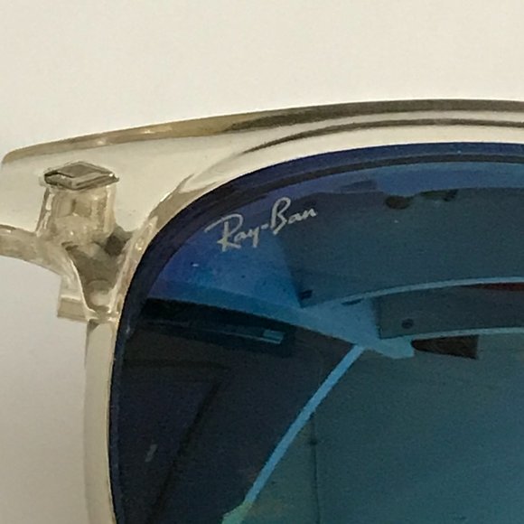 Ray-Ban Sunglasses RB4147 Clear Frame, Blue Mirror - Picture 4 of 6